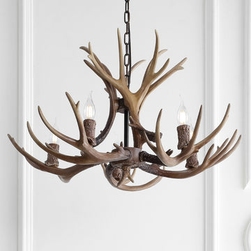 Eldora Adjustable Resin Antler LED Chandelier - JONATHAN Y